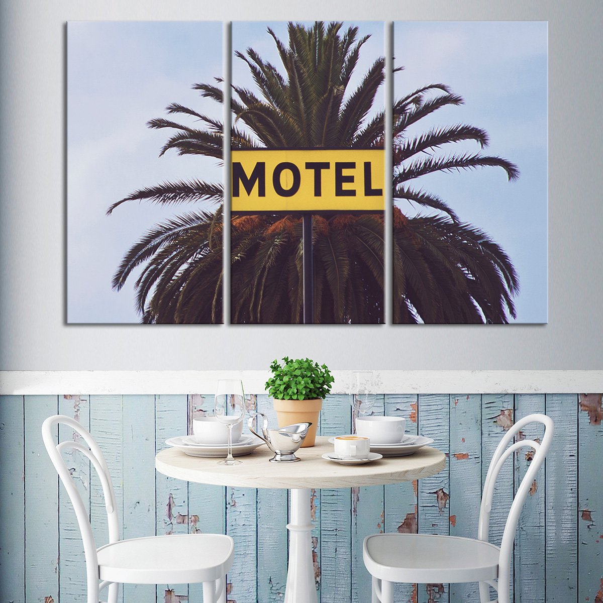 Tropical Vintage Motel Multi Panel Canvas Wall Art
