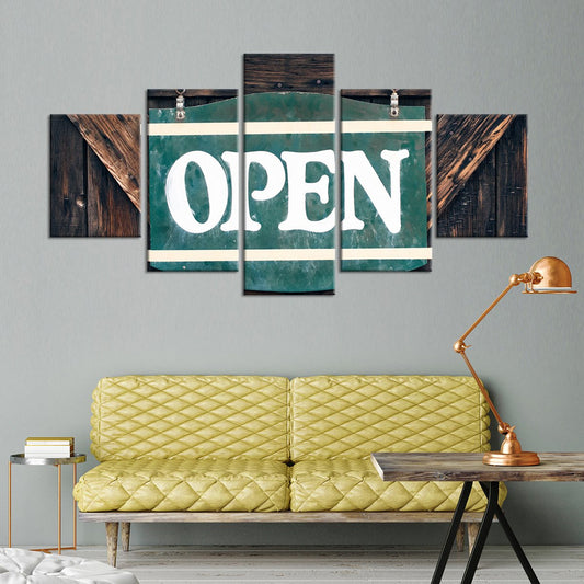 Open for Business Multi Panel Canvas Wall Art