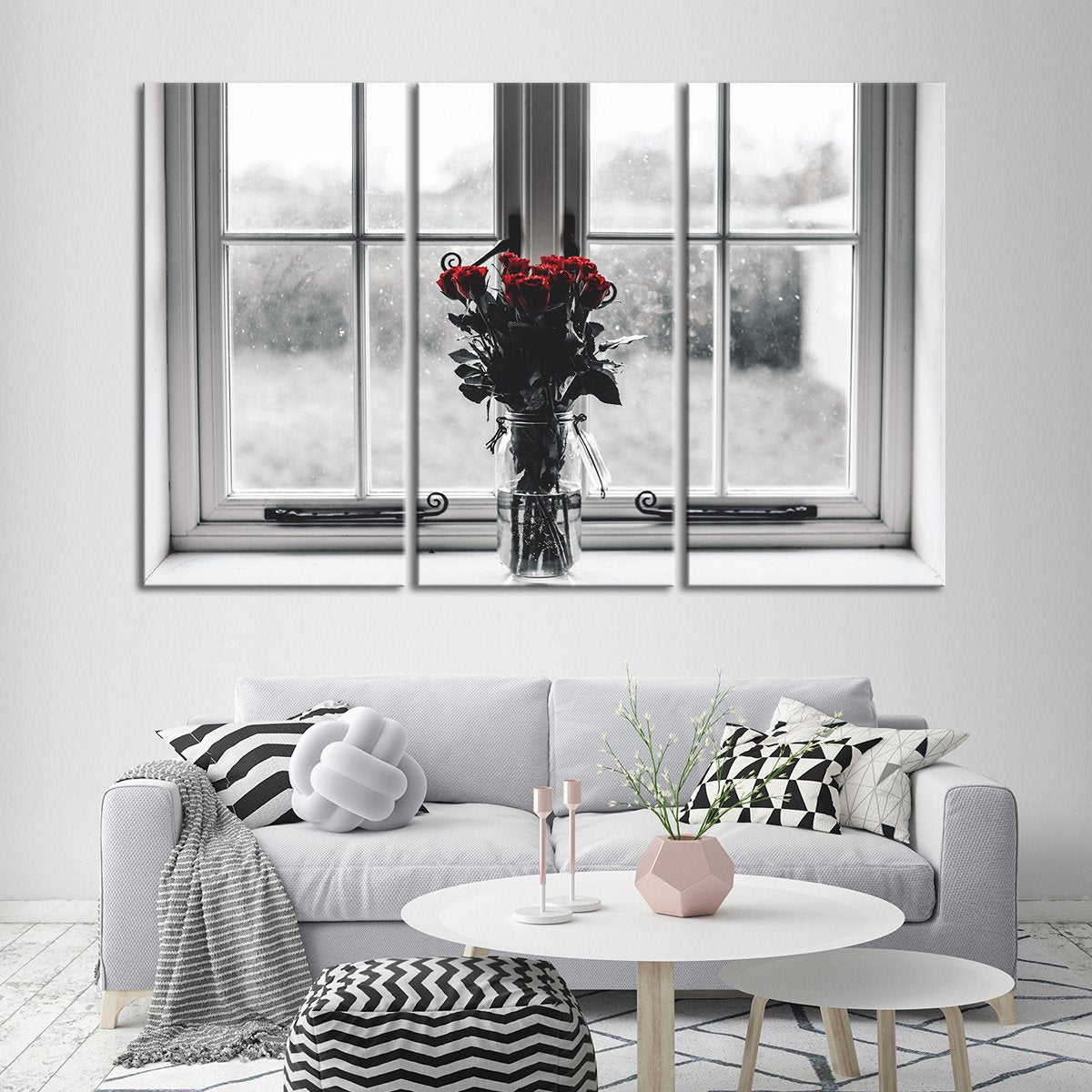 Rose Anticipation Multi Panel Canvas Wall Art