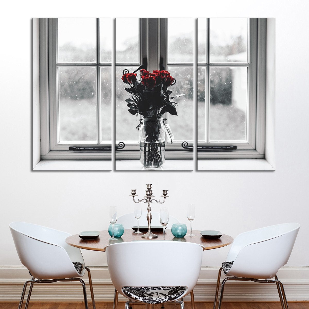 Rose Anticipation Multi Panel Canvas Wall Art