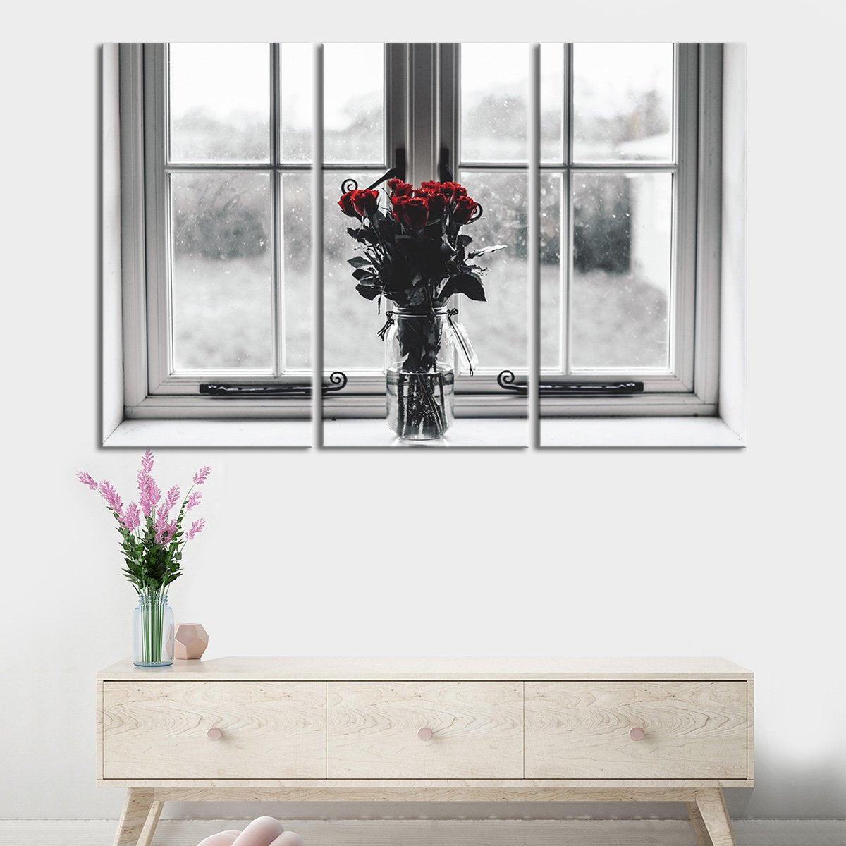 Rose Anticipation Multi Panel Canvas Wall Art