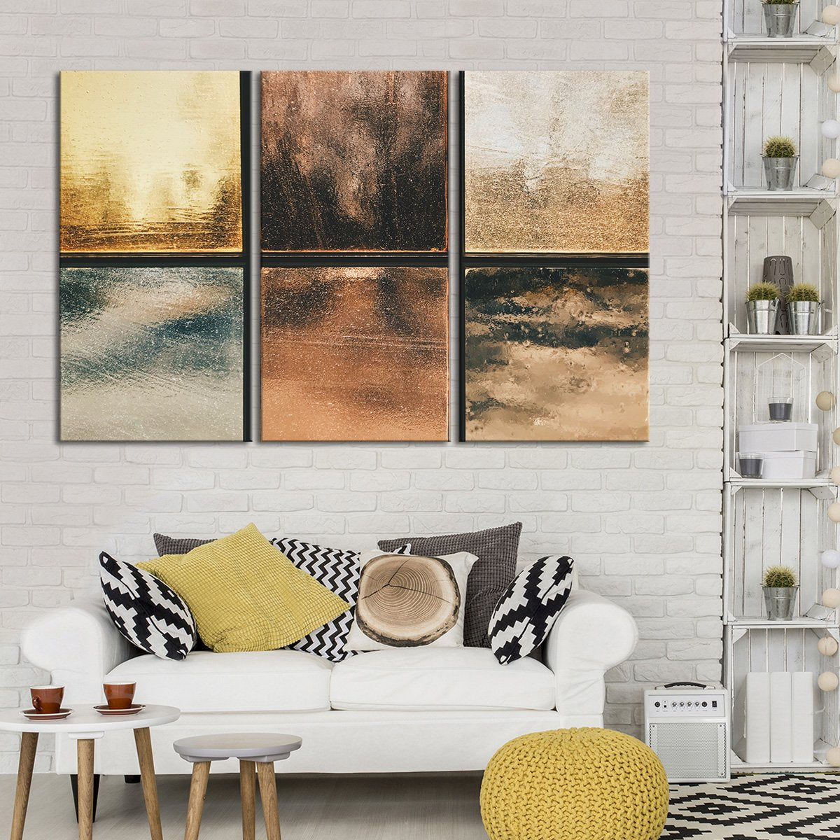 Metallics Multi Panel Canvas Wall Art
