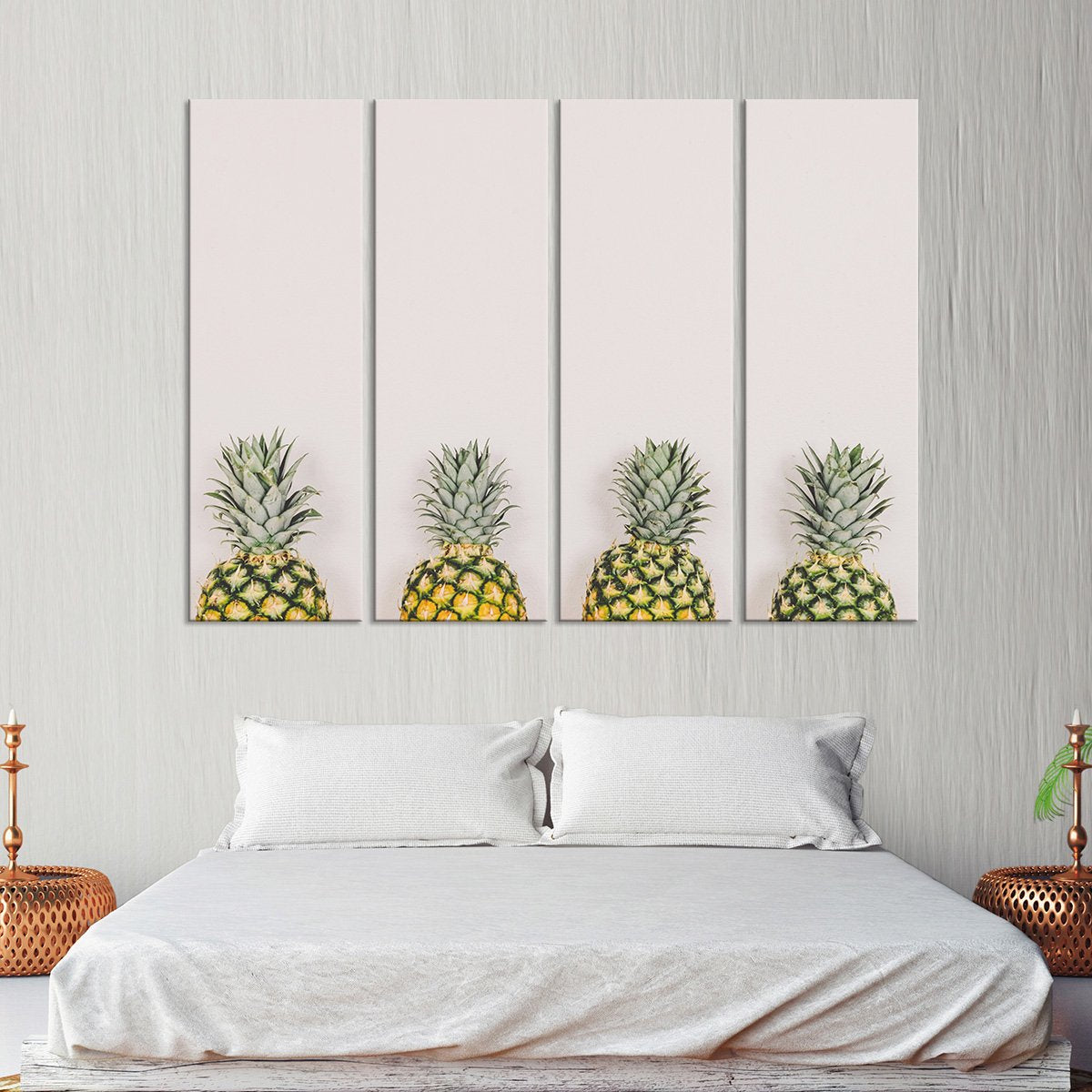 Pastel Pineapples Multi Panel Canvas Wall Art