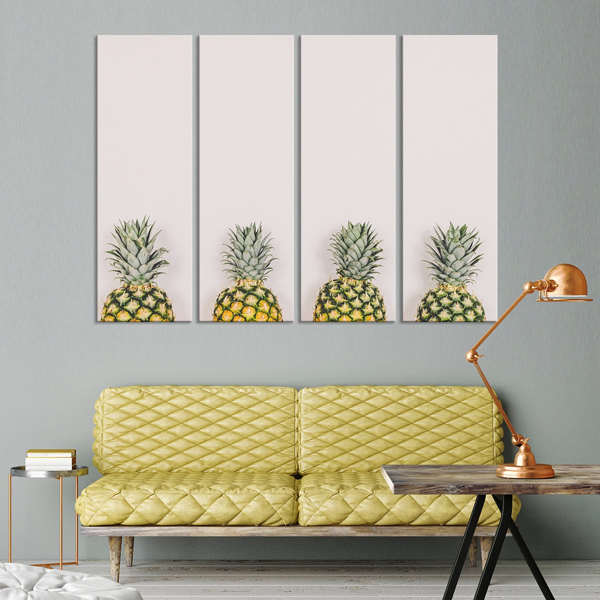Pastel Pineapples Multi Panel Canvas Wall Art