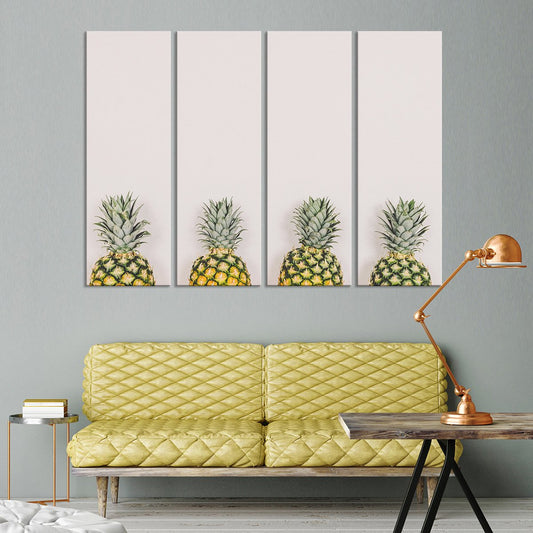 Pastel Pineapples Multi Panel Canvas Wall Art