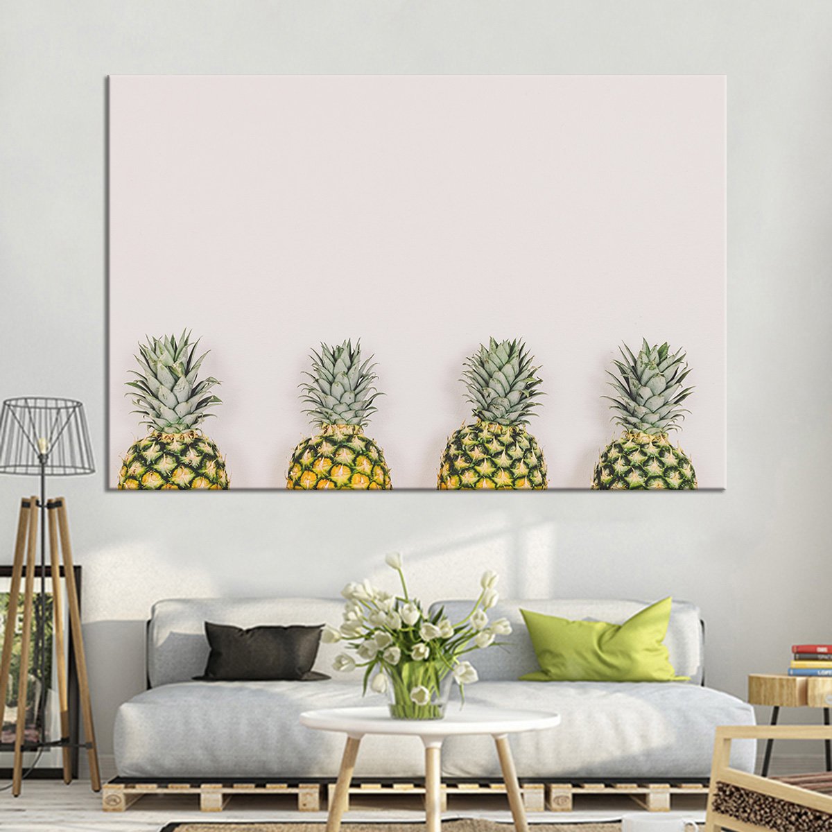 Pastel Pineapples Multi Panel Canvas Wall Art