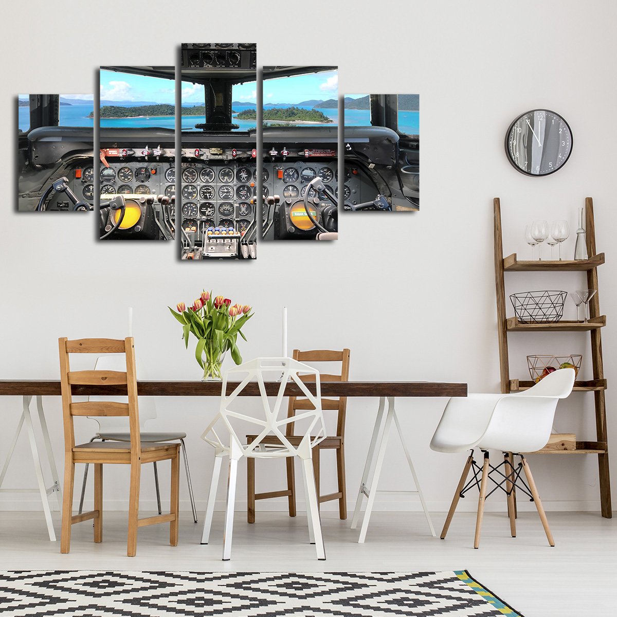 1950s Cockpit Multi Panel Canvas Wall Art