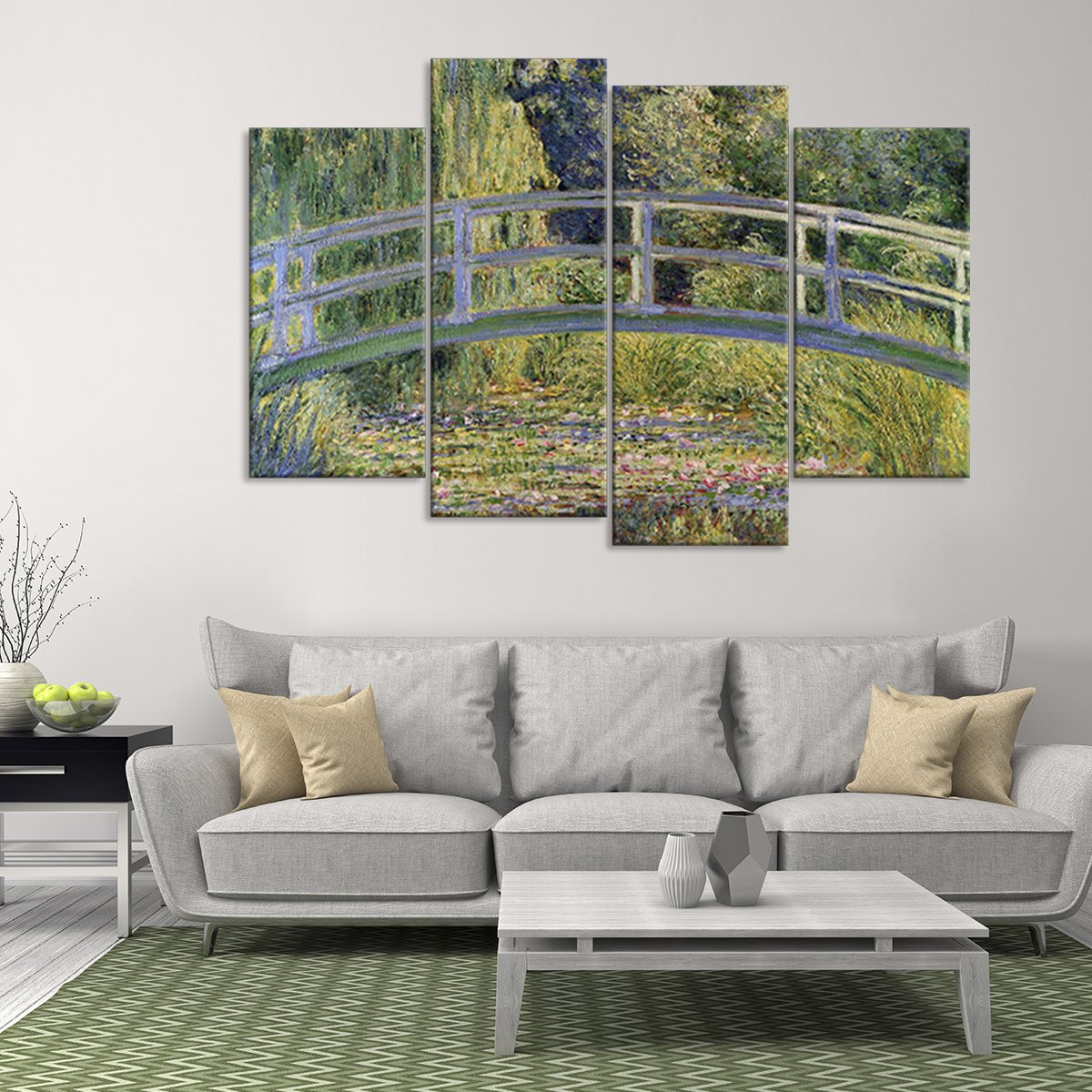 The Japanese Footbridge Multi Panel Canvas Wall Art