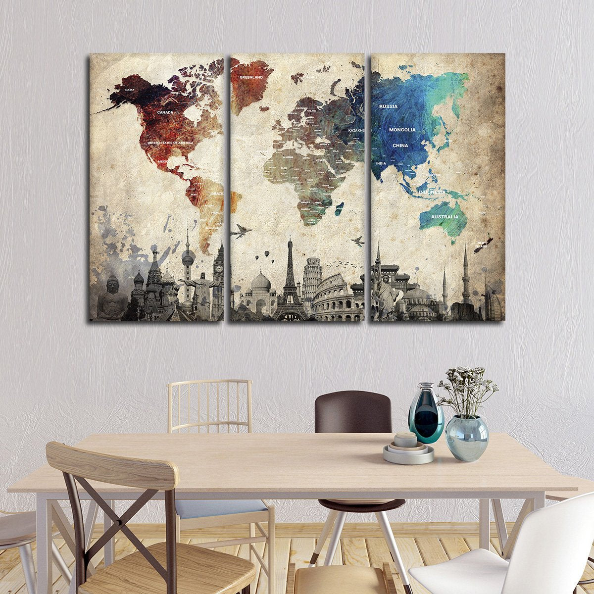 Minimalistic Faces Multi Panel Canvas Wall Art