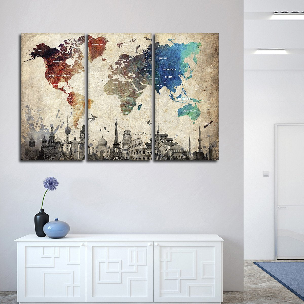 Minimalistic Faces Multi Panel Canvas Wall Art