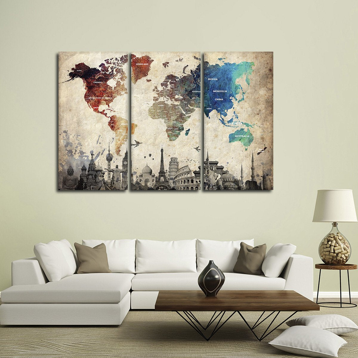 Minimalistic Faces Multi Panel Canvas Wall Art