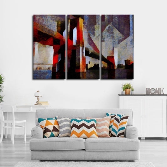 Abstract Brooklyn Bridge Multi Panel Canvas Wall Art