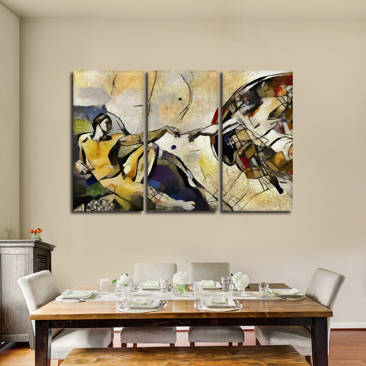 Abstract Creation Of Adam Multi Panel Canvas Wall Art