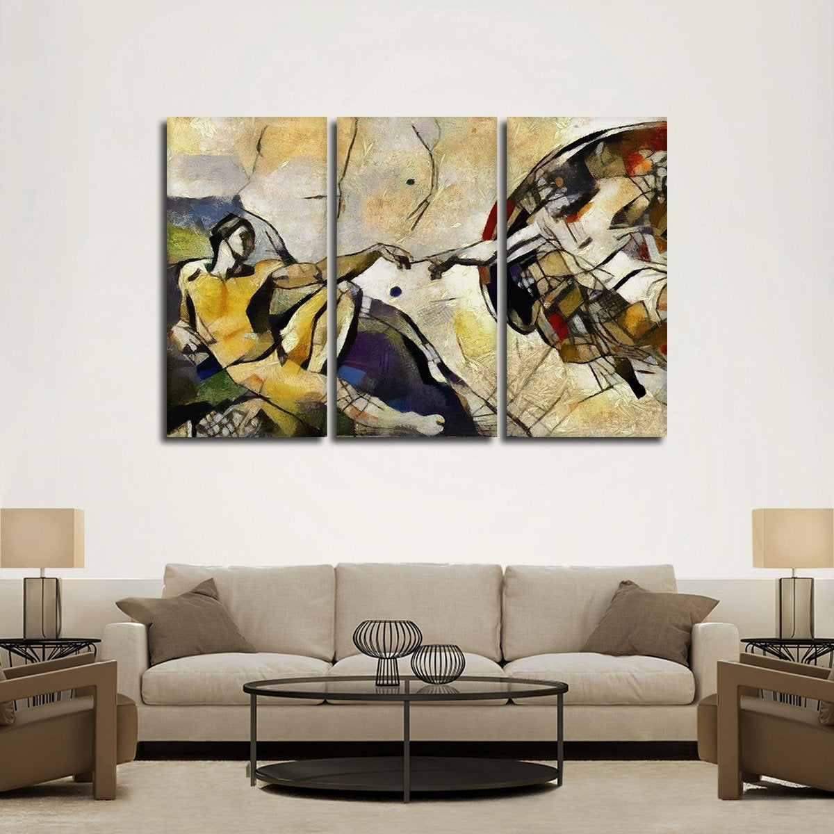 Abstract Creation Of Adam Multi Panel Canvas Wall Art
