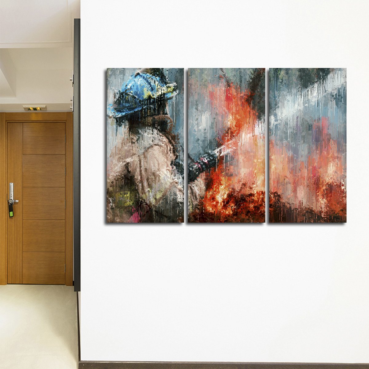 Abstract Firefighter Multi Panel Canvas Wall Art