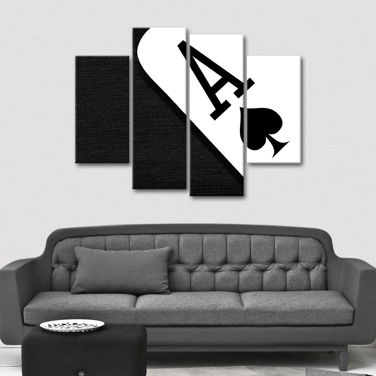 Ace Of Spades Multi Panel Canvas Wall Art