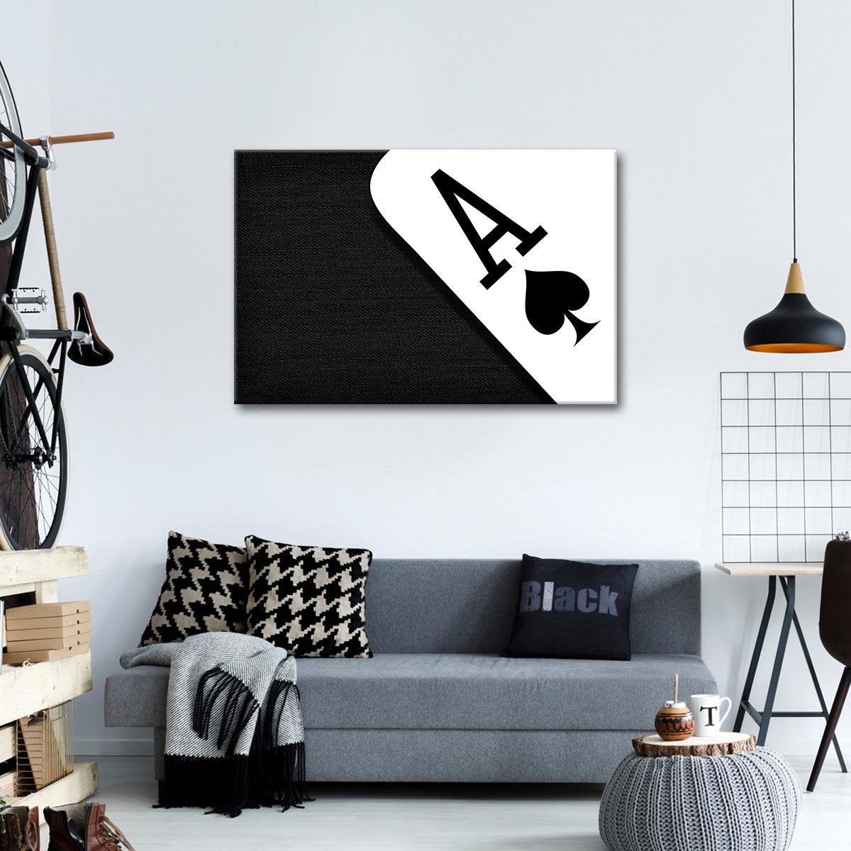 Ace Of Spades Multi Panel Canvas Wall Art