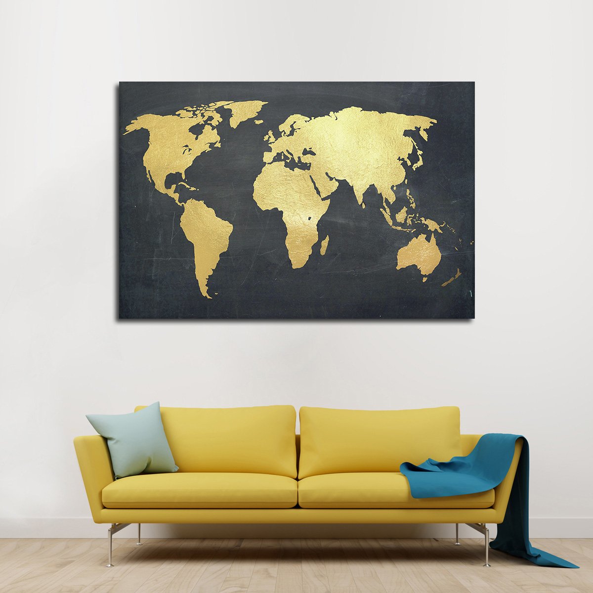 Adventure Awaits World Map Multi Panel Canvas Wall Art
