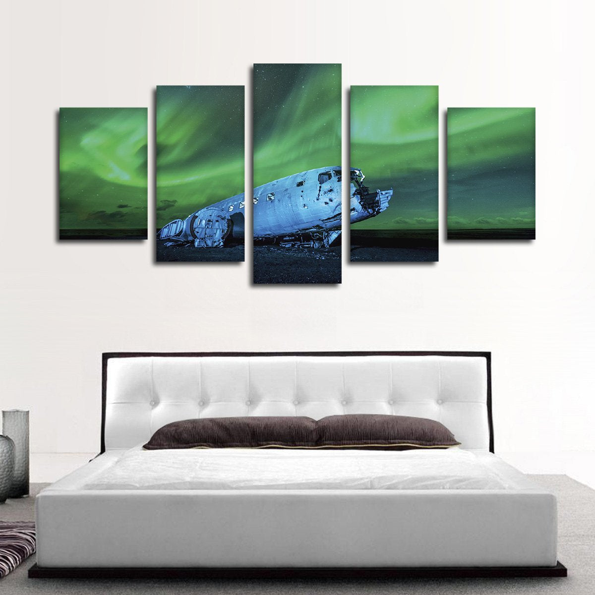 Aerial Aurora Skyline Multi Panel Canvas Wall Art