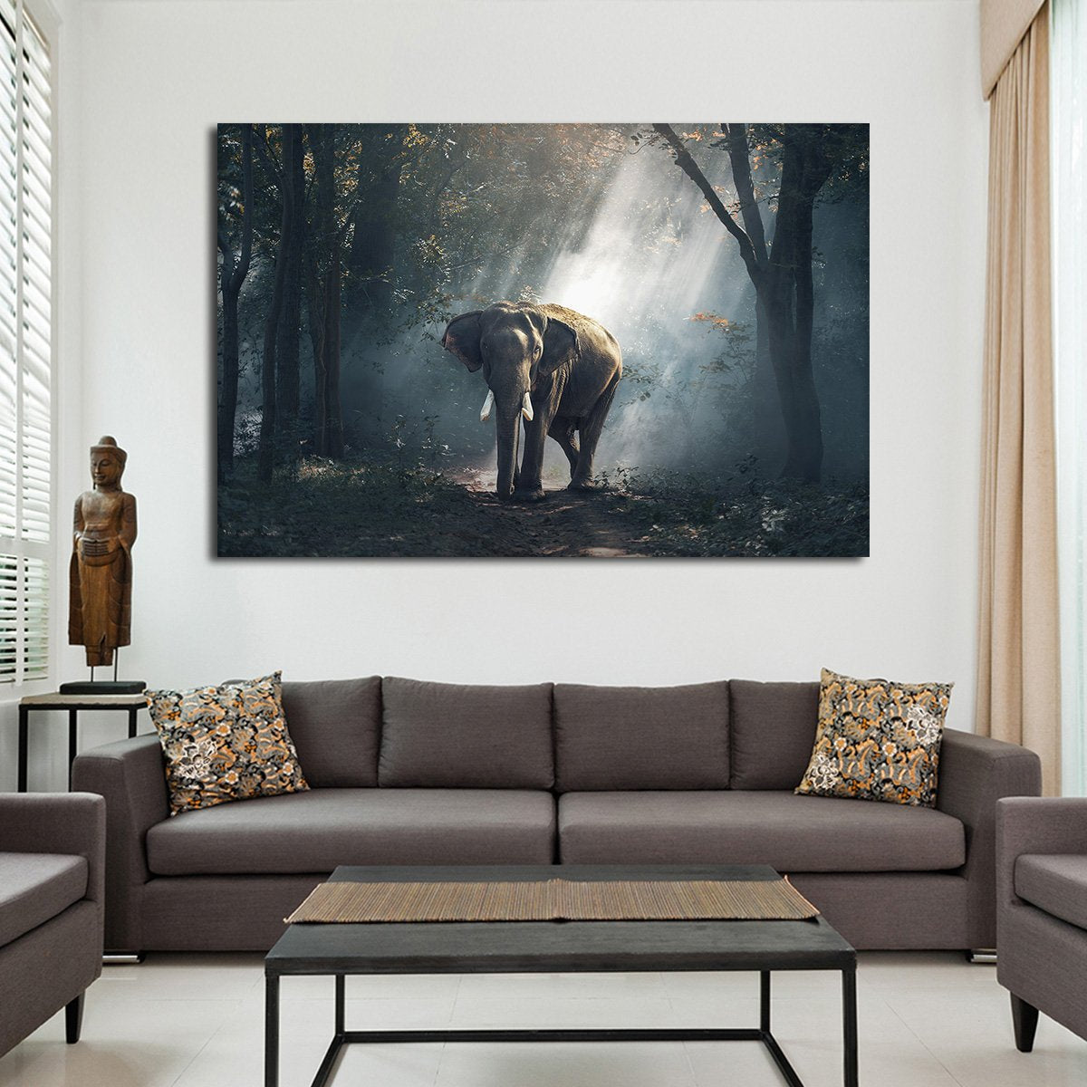African Forest Elephant Multi Panel Canvas Wall Art