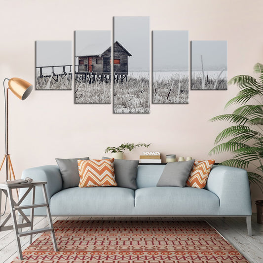 Alaskan Cabin Multi Panel Canvas Wall Art