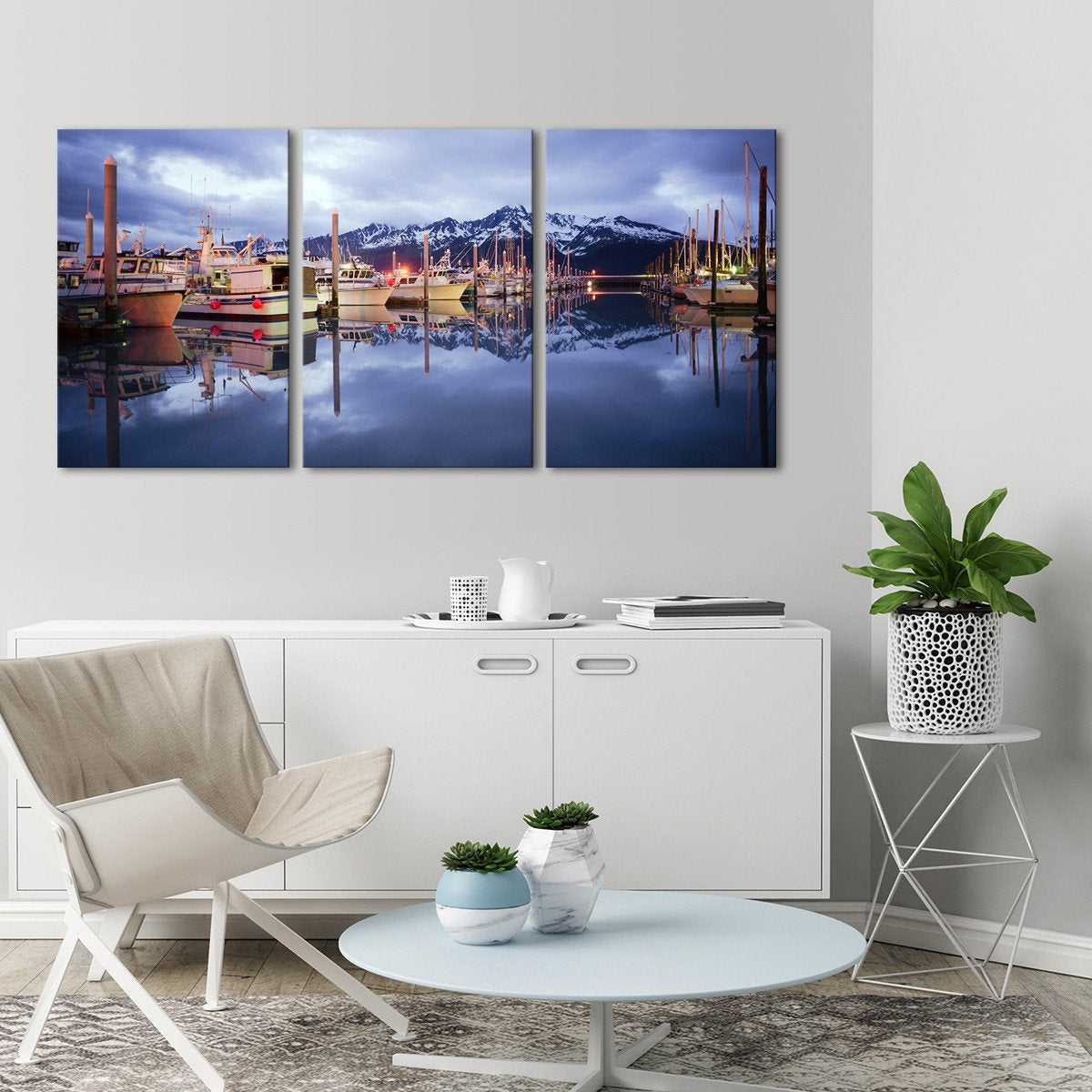 Alaskan Harbor Multi Panel Canvas Wall Art