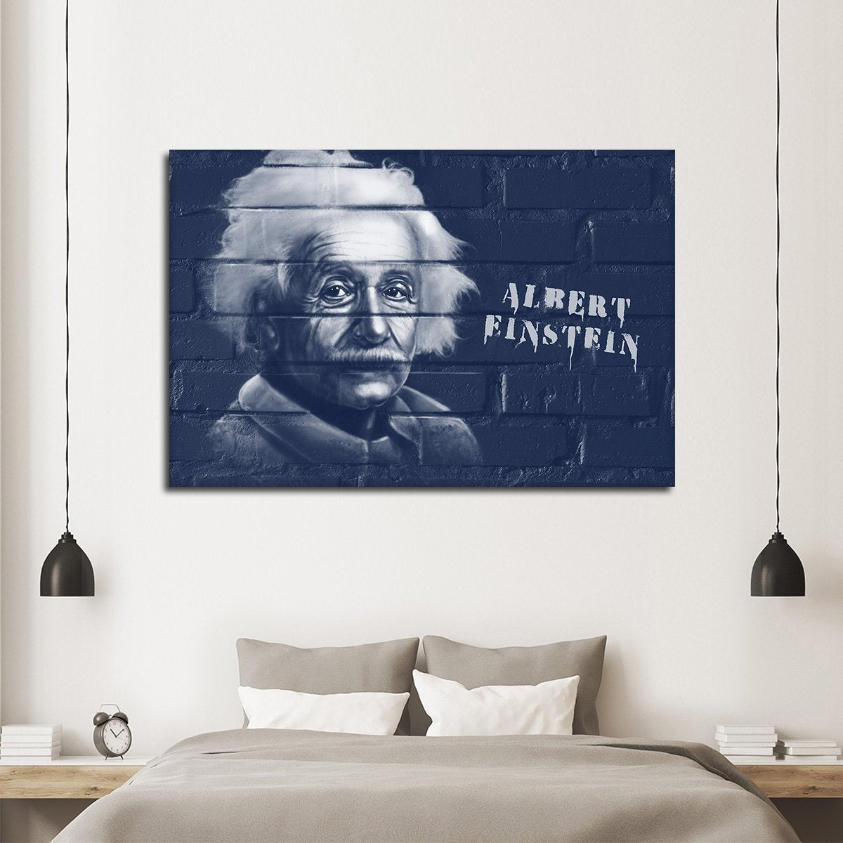 Albert Einstein Graffiti Multi Panel Canvas Wall Art