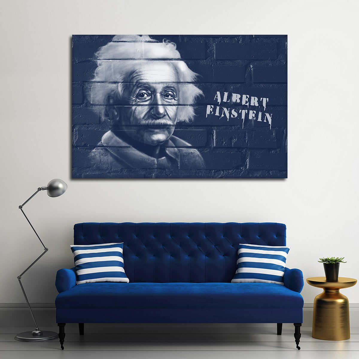 Albert Einstein Graffiti Multi Panel Canvas Wall Art