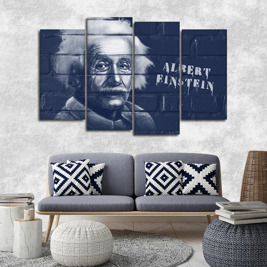 Albert Einstein Graffiti Multi Panel Canvas Wall Art