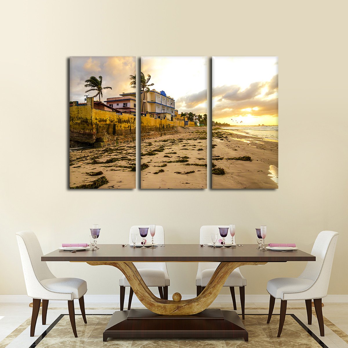 Algae On The Sand Multi Panel Canvas Wall Art