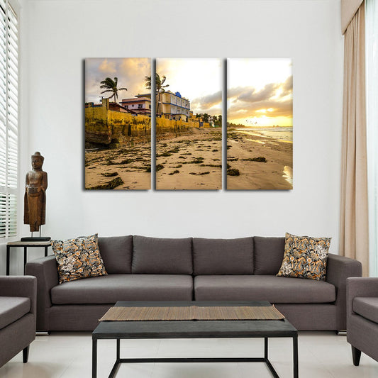 Algae On The Sand Multi Panel Canvas Wall Art