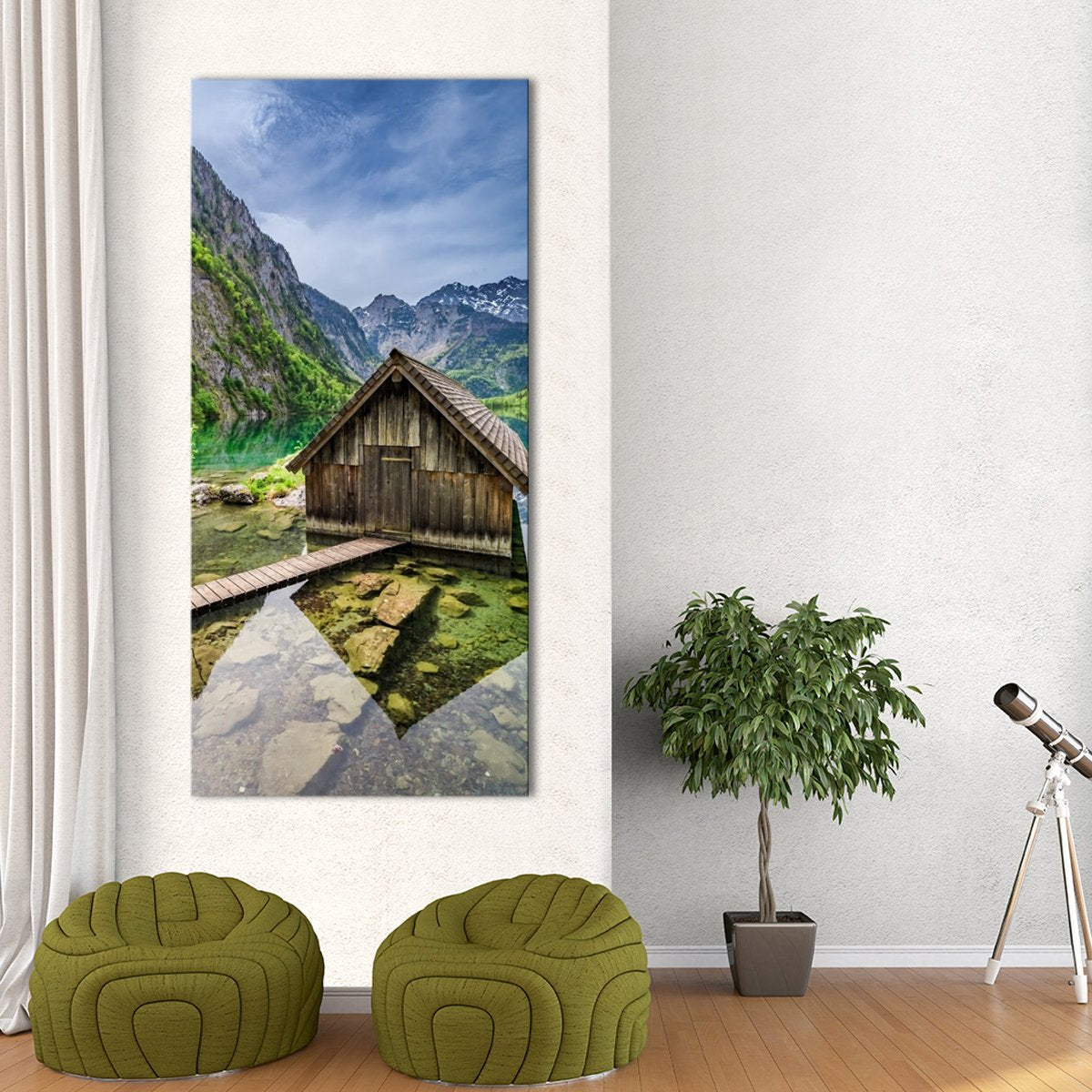 Alps Cabin Multi Panel Canvas Wall Art