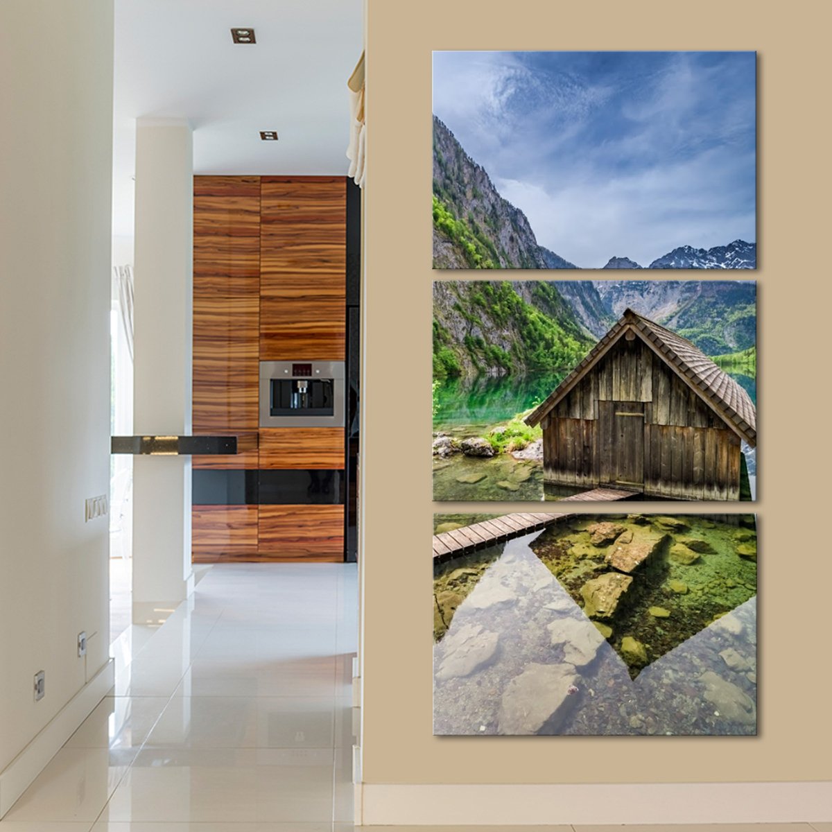 Alps Cabin Multi Panel Canvas Wall Art