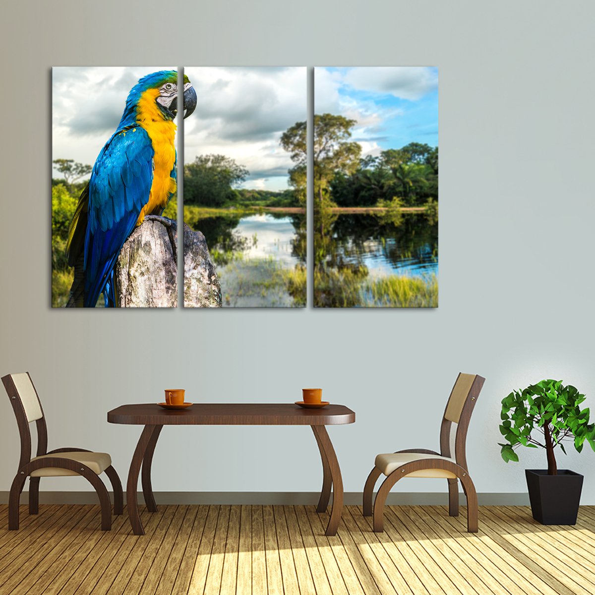 Amazonian Macaw Multi Panel Canvas Wall Art