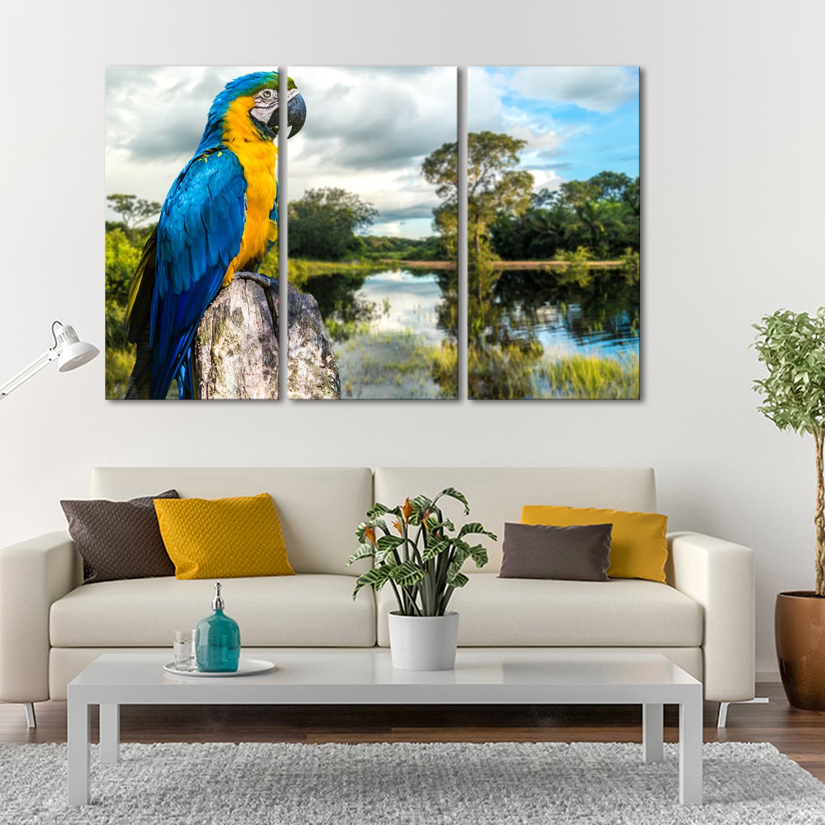 Amazonian Macaw Multi Panel Canvas Wall Art