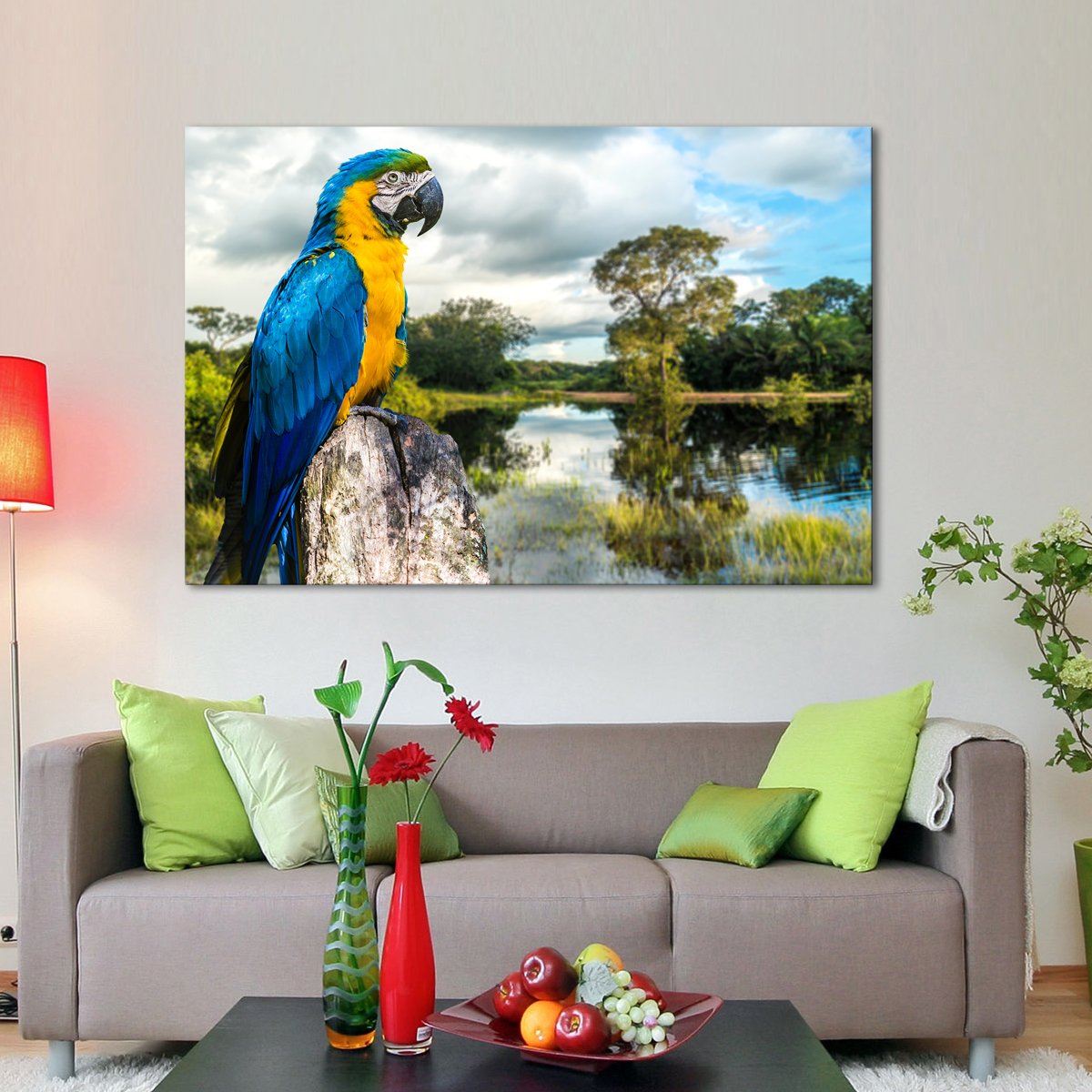 Amazonian Macaw Multi Panel Canvas Wall Art