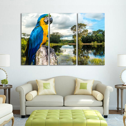 Amazonian Macaw Multi Panel Canvas Wall Art