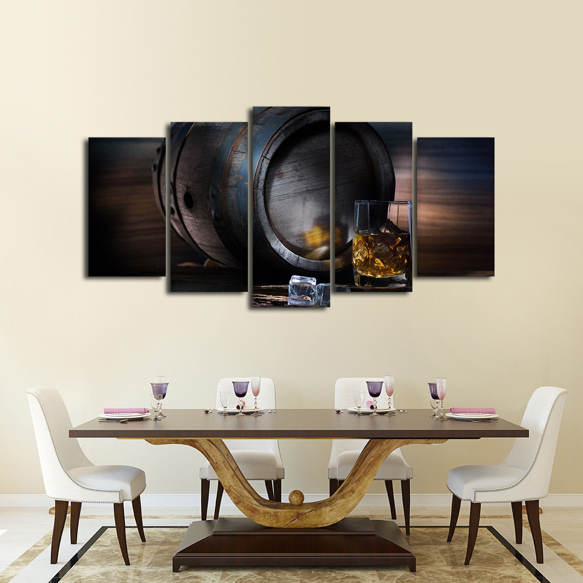 American Oak Whiskey Multi Panel Canvas Wall Art