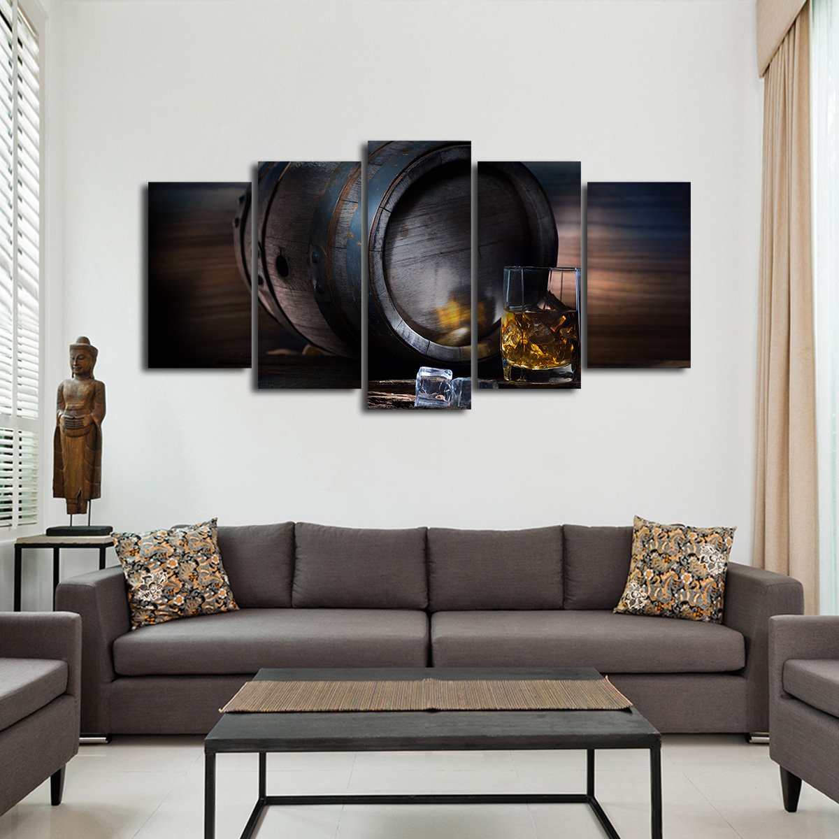 American Oak Whiskey Multi Panel Canvas Wall Art