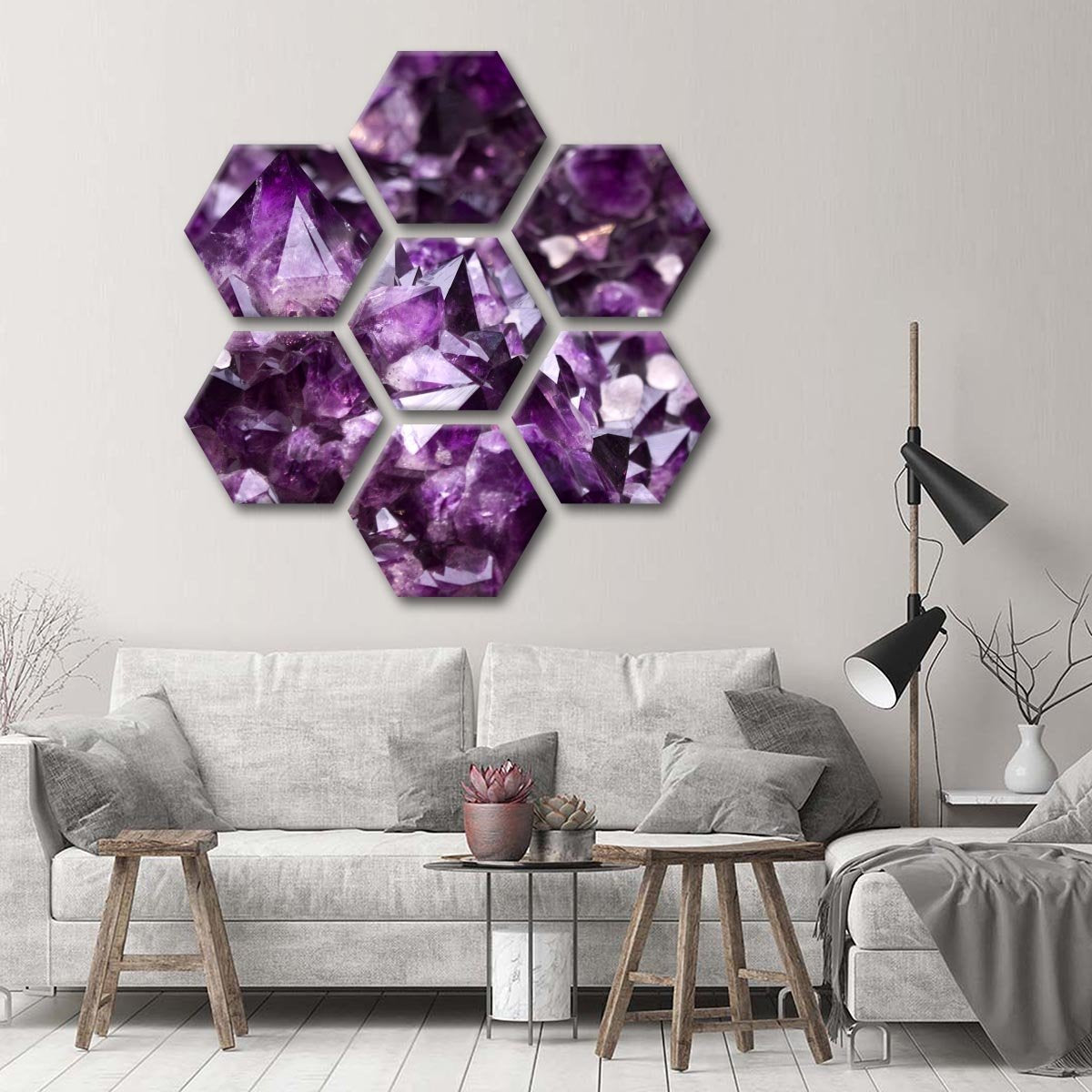 Amethyst Geode Multi Panel Canvas Wall Art