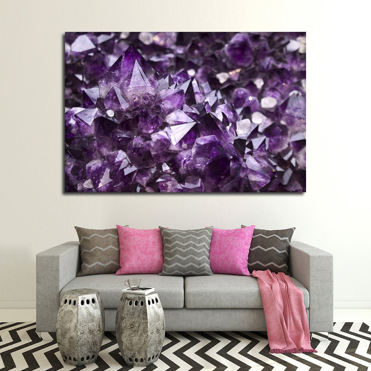 Amethyst Geode Multi Panel Canvas Wall Art