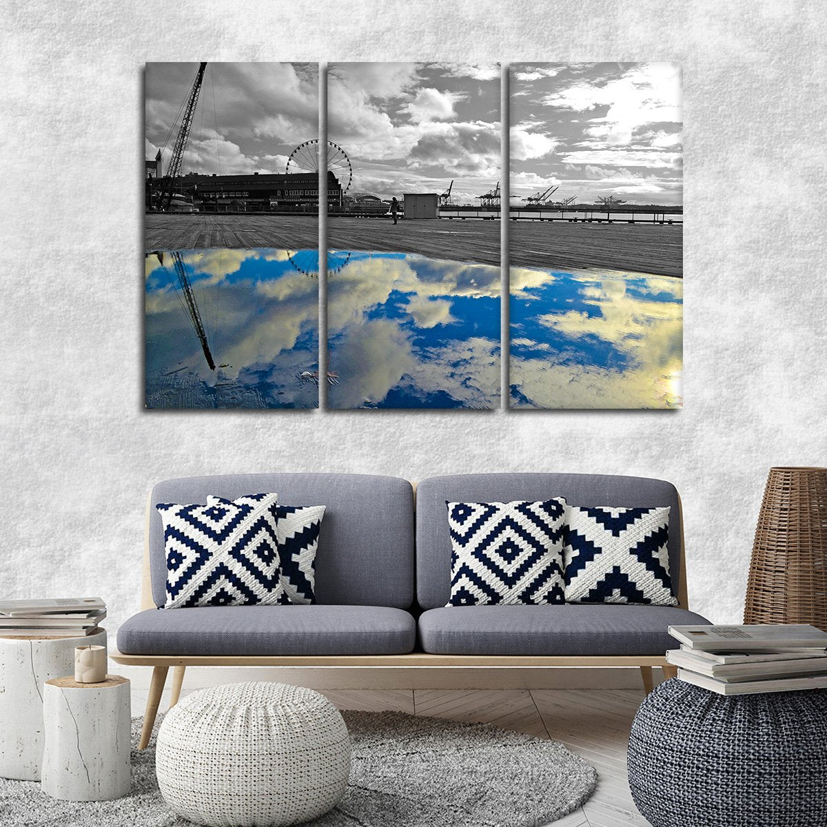 Amusement Park Reflection Pop Multi Panel Canvas Wall Art