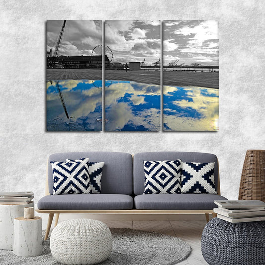 Amusement Park Reflection Pop Multi Panel Canvas Wall Art