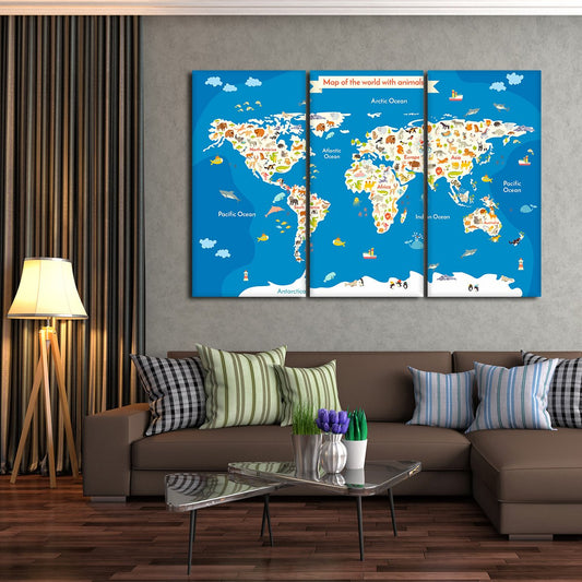 Animal World Multi Panel Canvas Wall Art