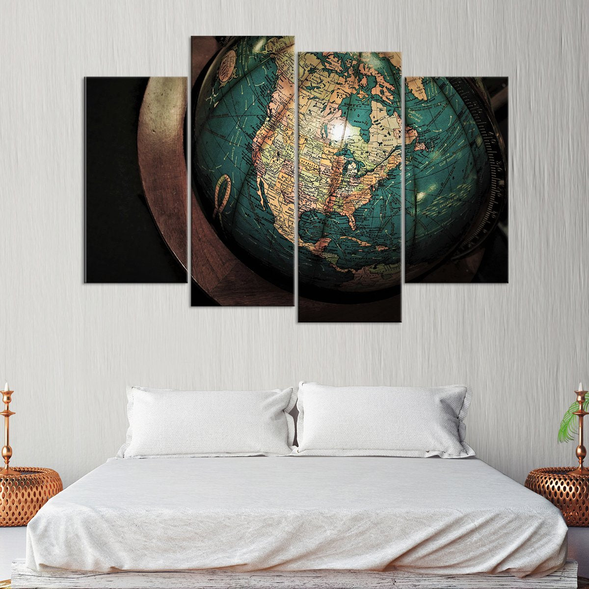 Antique Globe Multi Panel Canvas Wall Art