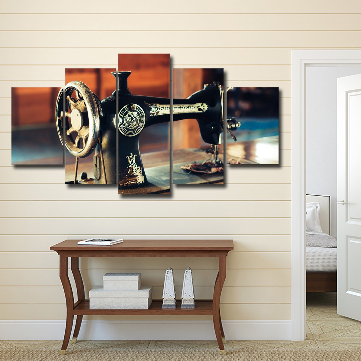 Antique Sewing Machine Multi Panel Canvas Wall Art