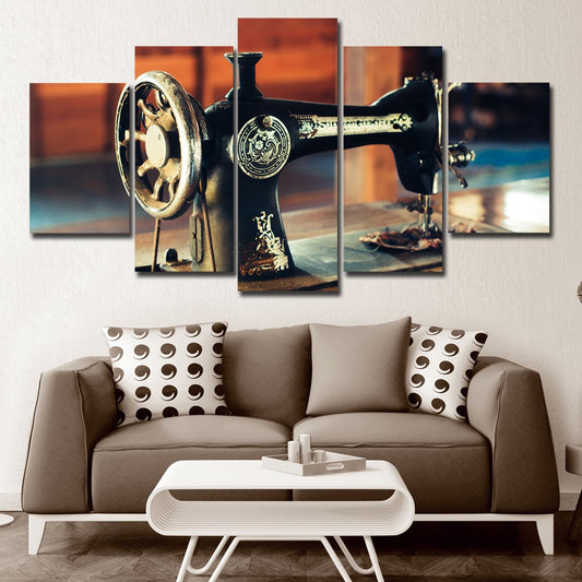 Antique Sewing Machine Multi Panel Canvas Wall Art