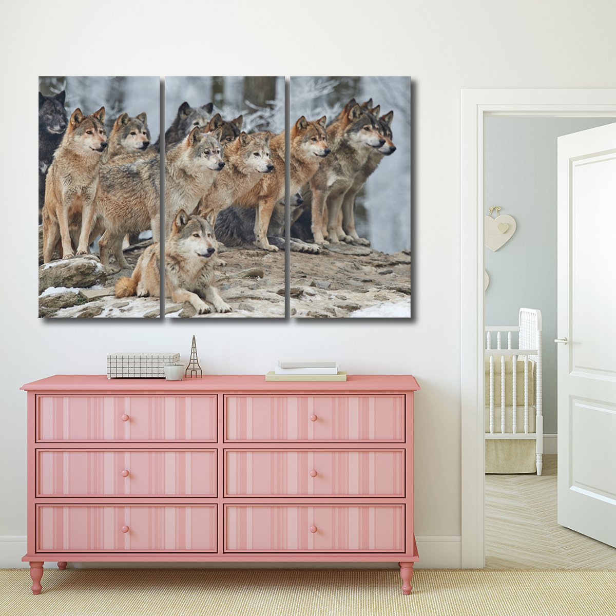 Arctic Wolfpack Multi Panel Canvas Wall Art