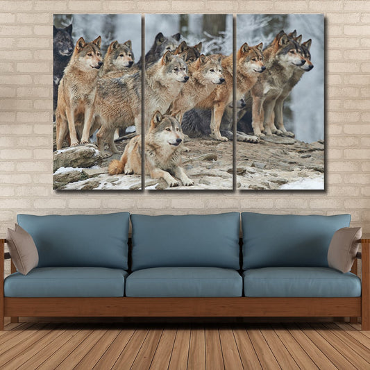 Arctic Wolfpack Multi Panel Canvas Wall Art