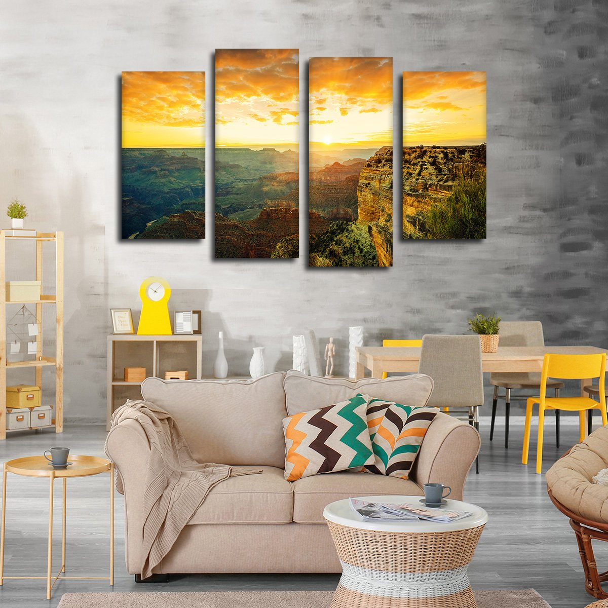 Arizona Sunset Multi Panel Canvas Wall Art